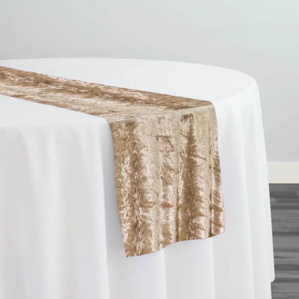 Panne (Crush) Velvet Table Runner in LT Gold