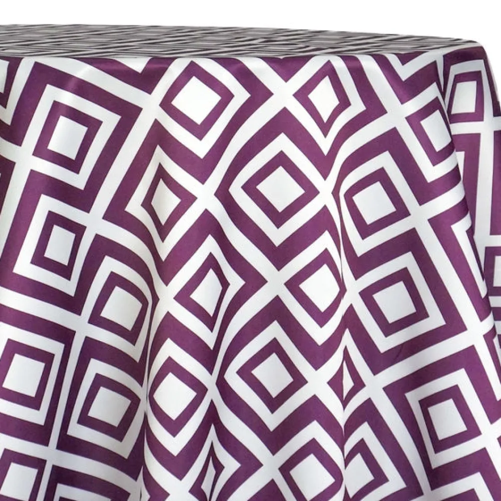 Paragon Print (Lamour) Table Linen in Plum