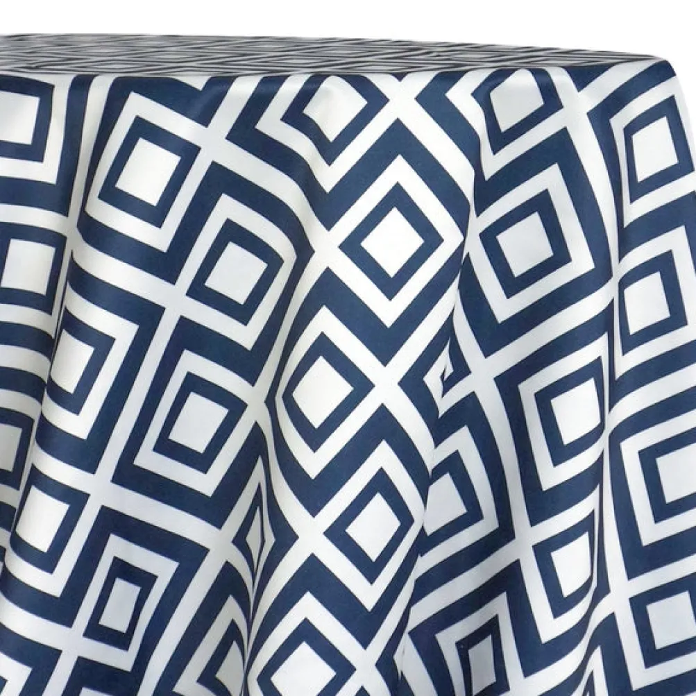 Paragon Print (Lamour) Table Linen in Navy