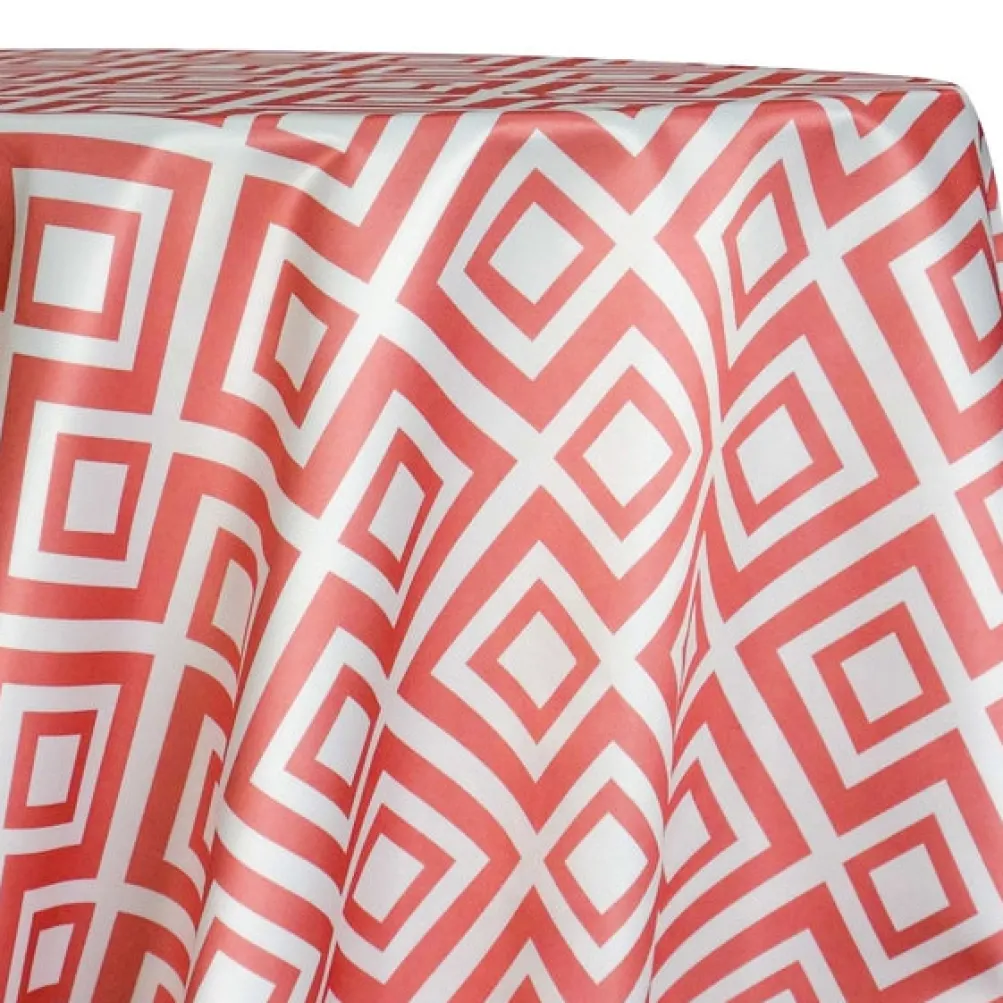 Paragon Print (Lamour) Table Linen in Coral