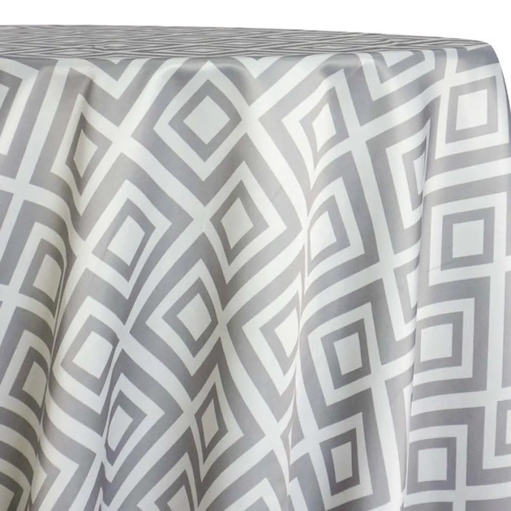 Paragon Print (Lamour) Table Linen in Silver