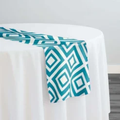 Paragon Print (Lamour) Table Runner in Teal