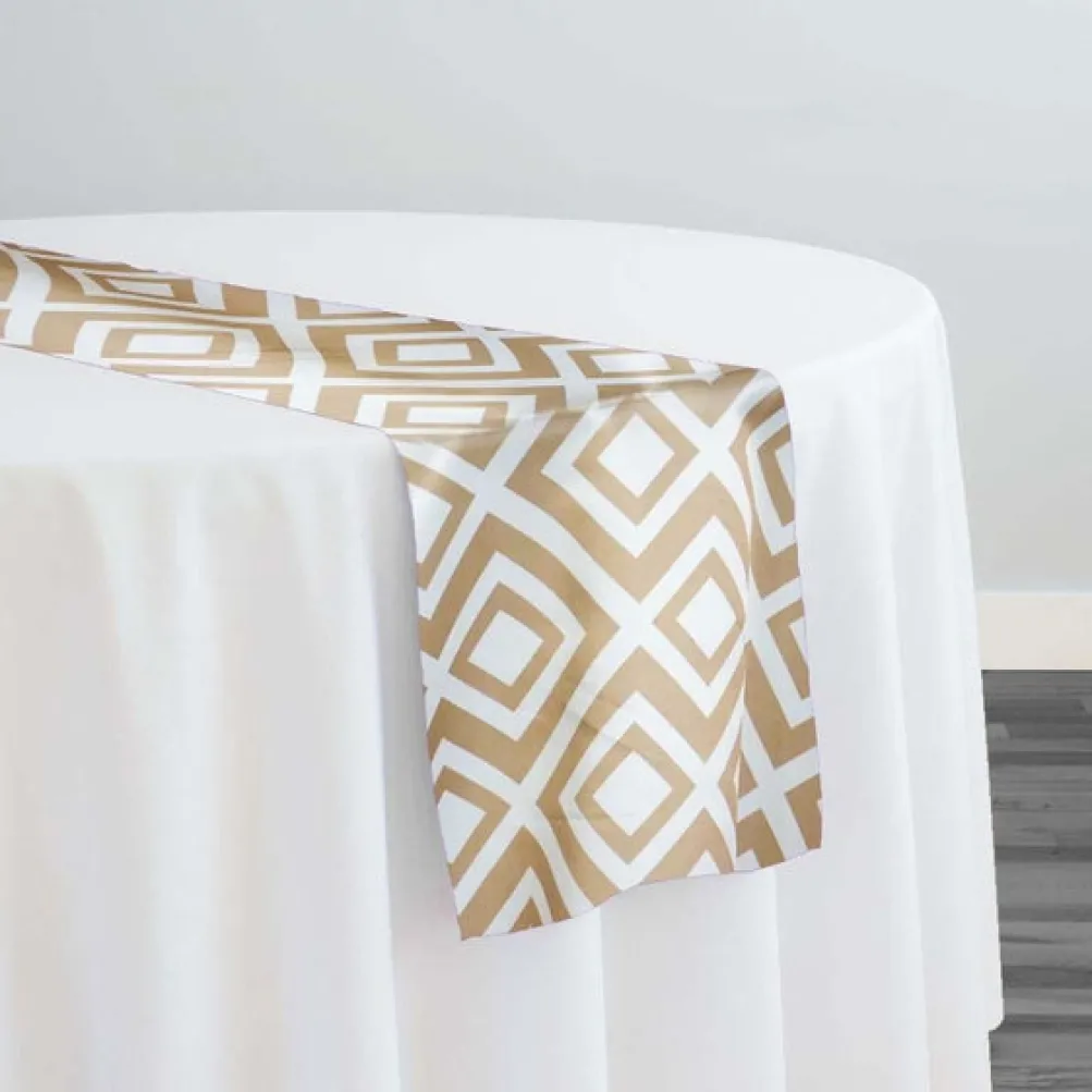 Paragon Print (Lamour) Table Runner in Taupe