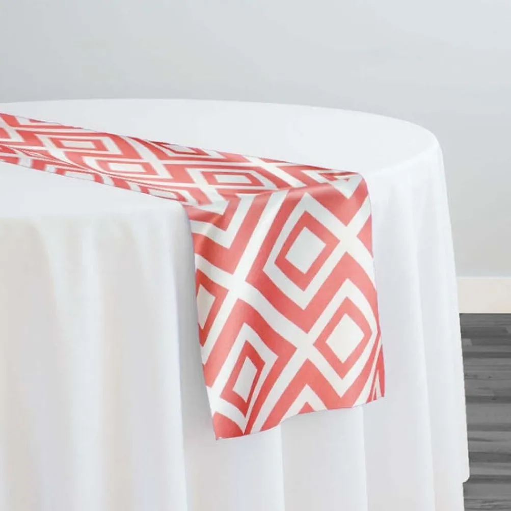 Paragon Print (Lamour) Table Runner in Coral