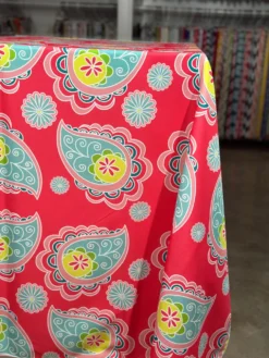 Pastel Paisley (Poly Print) Table Linen in Fuchsia