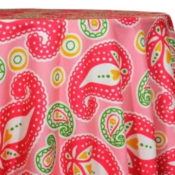 Pastel Paisley (Poly Print) Table Linen in Pink