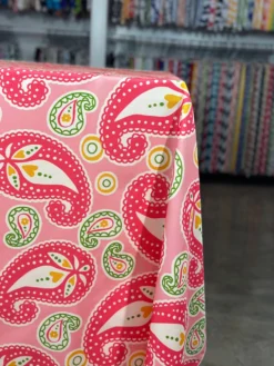 Pastel Paisley (Poly Print) Table Linen in Pink