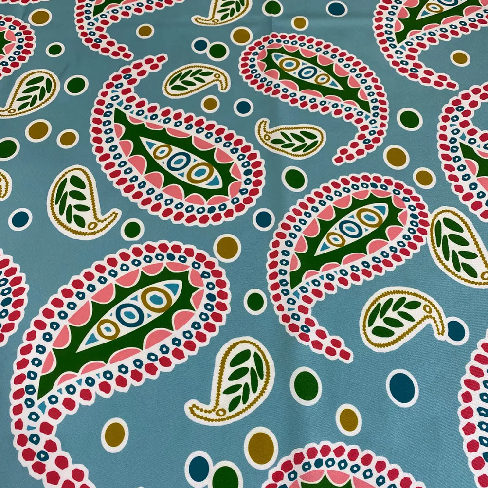 Pastel Paisley (Poly Print) Table Runner in Blue