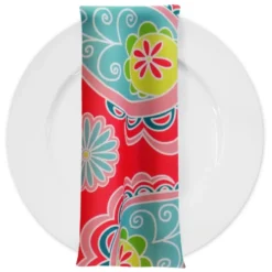 Pastel Paisley (Poly Print) Table Napkin in Fuchsia