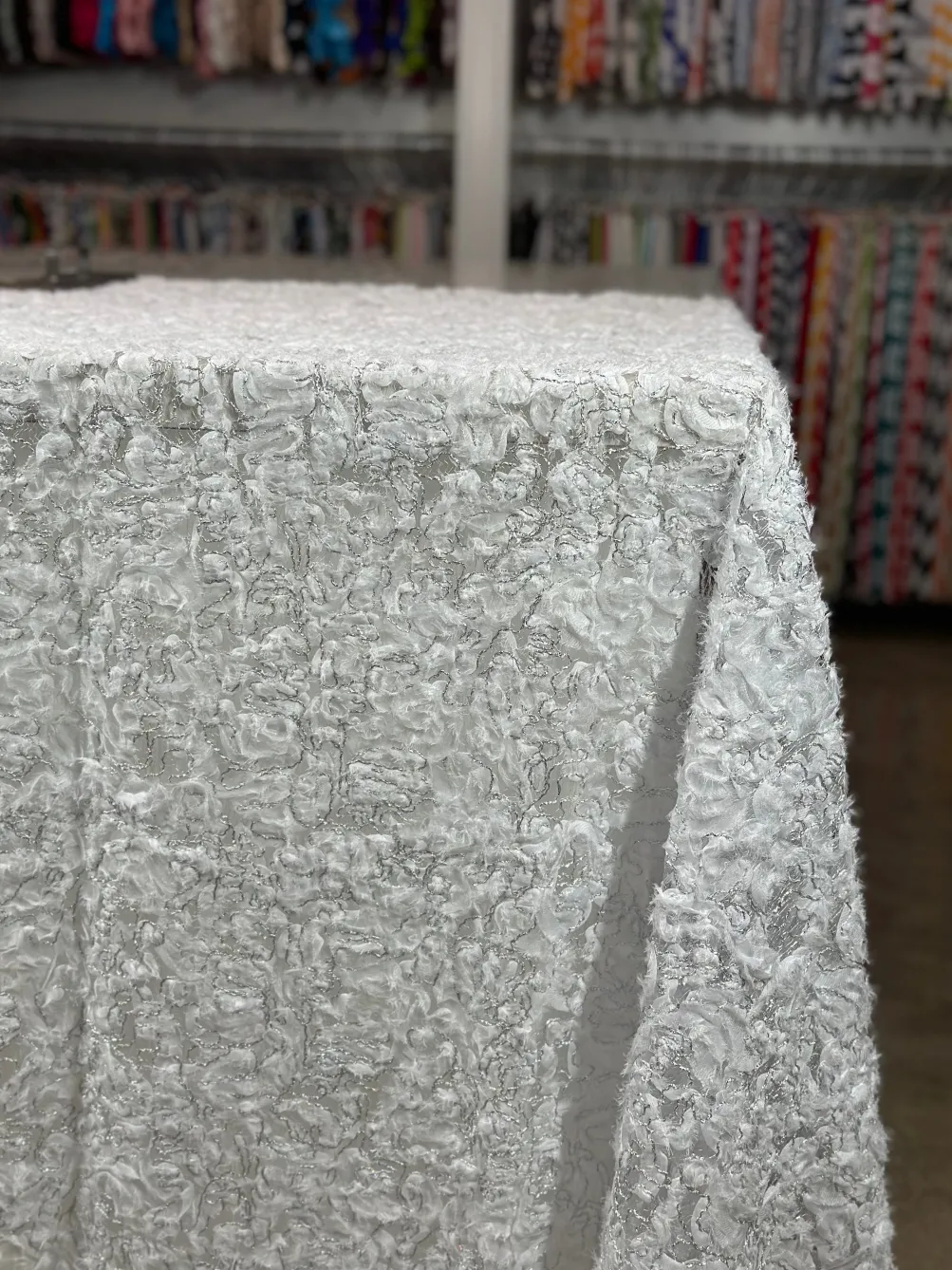 Patina Sheer Table Linen in White