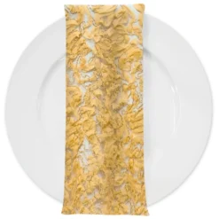 Patina Sheer (w/ Poly Lining) Table Napkin in Gold