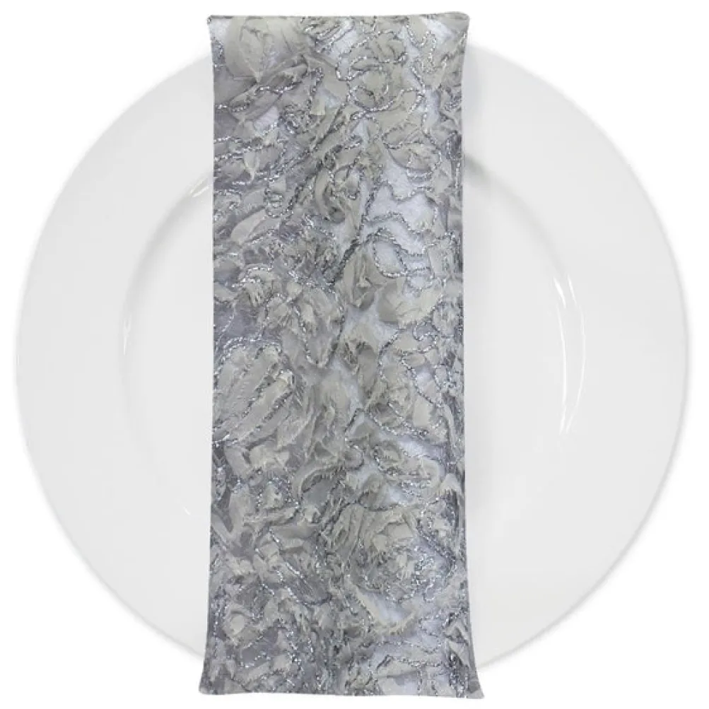 Patina Sheer (w/ Poly Lining) Table Napkin in Silver