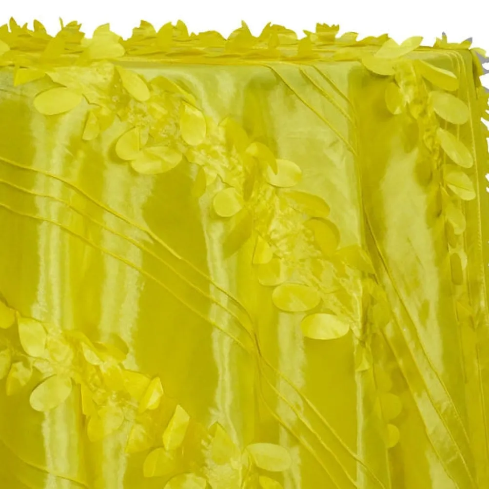 1pc - Diagonal Taffeta Table Linen 120" Round - Yellow