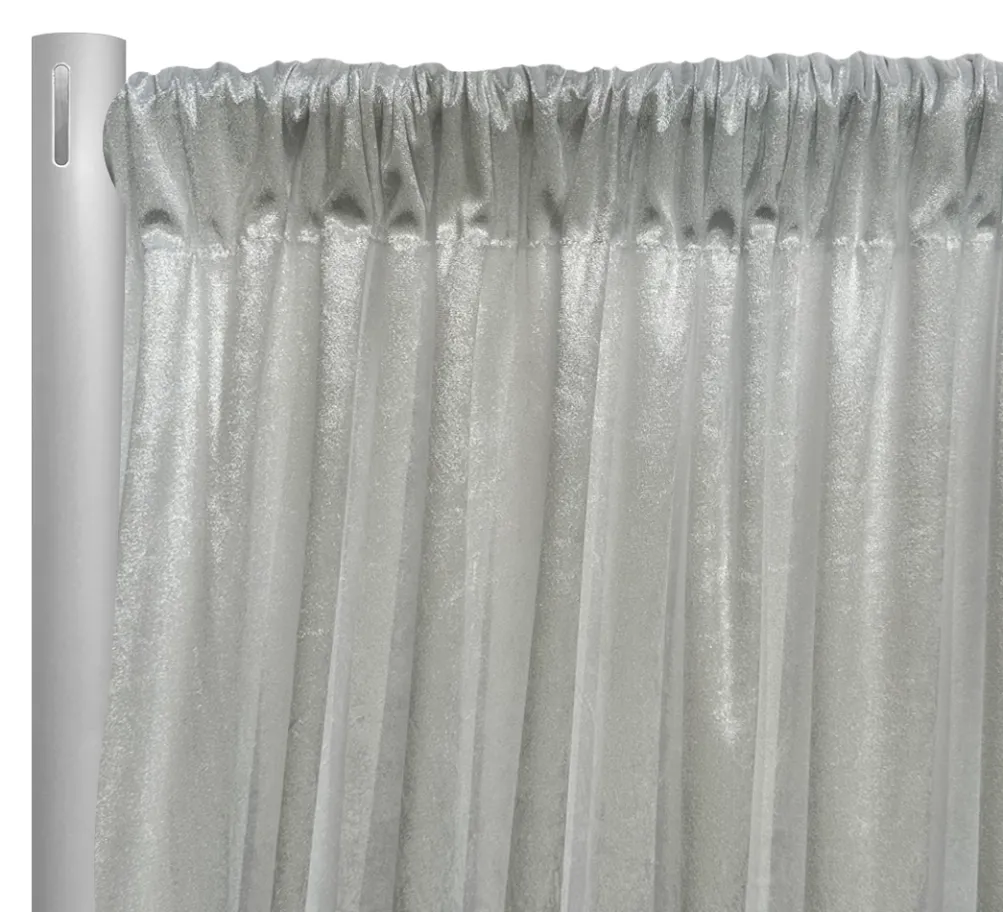 1pc - Lush Velvet Drapery Panel in White (14' Tall x 58" Wide)