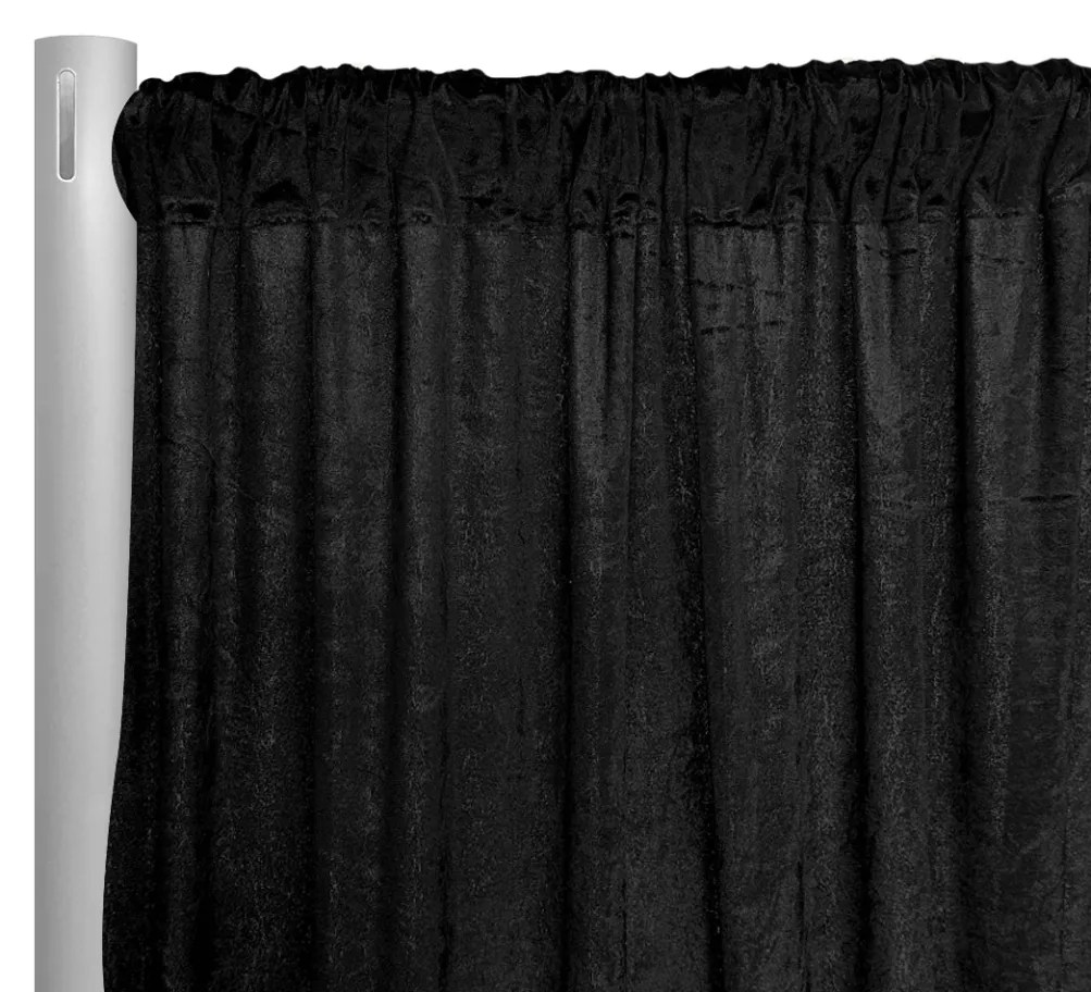 1pc - Lush Velvet Drapery Panel in Black (8'Tallx58" Wide)