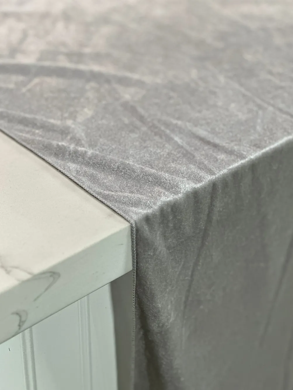 1pc - Lush Velvet Table Linen 132"x132" Square - Silver