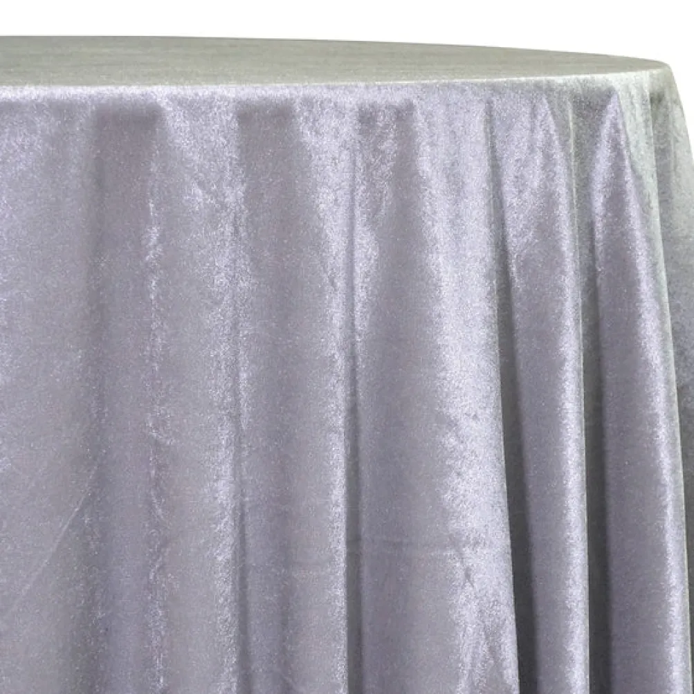 1pc - Lush Velvet Table Linen 132"x132" Square - Silver