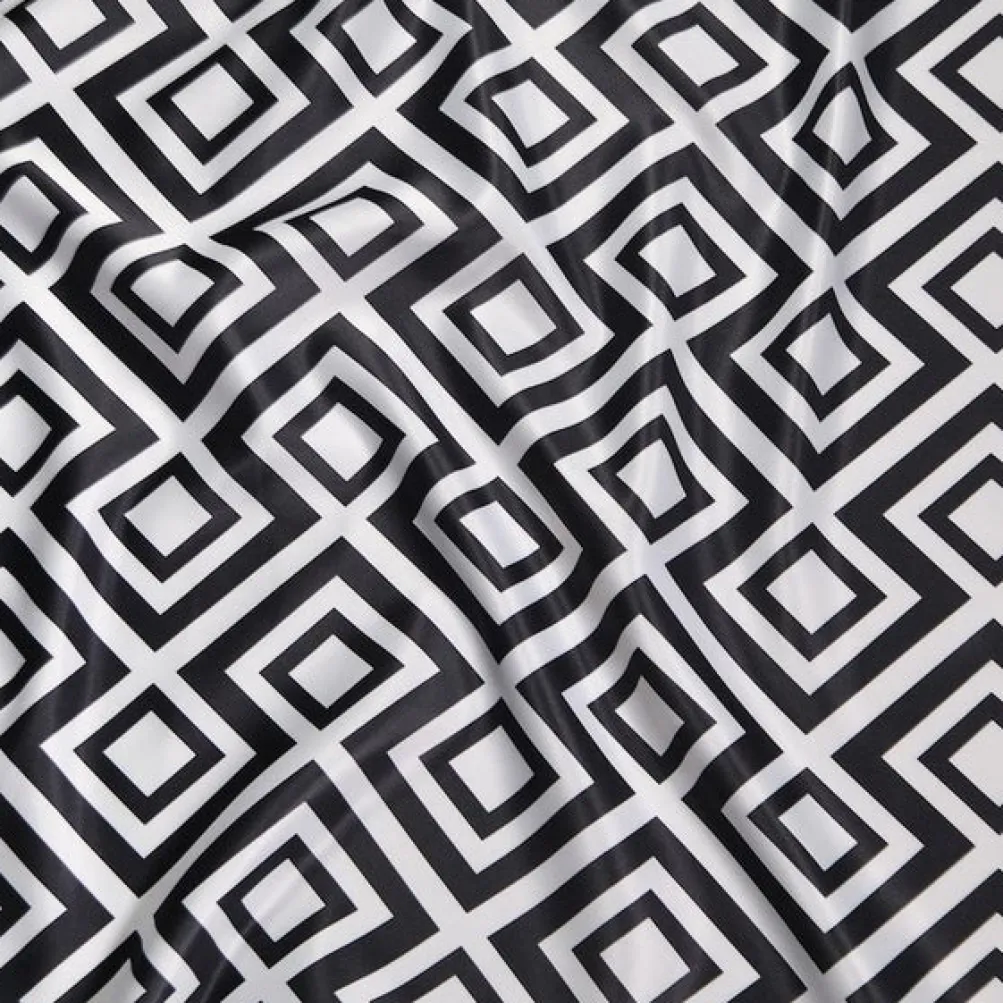 1pc - Paragon Print (Lamour) Table Linen 72"x72" Square - Black and White
