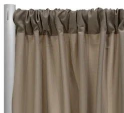 1pc - Premium Poly (Poplin) Drapery Panel in Taupe 1189 (11' Tall x 58