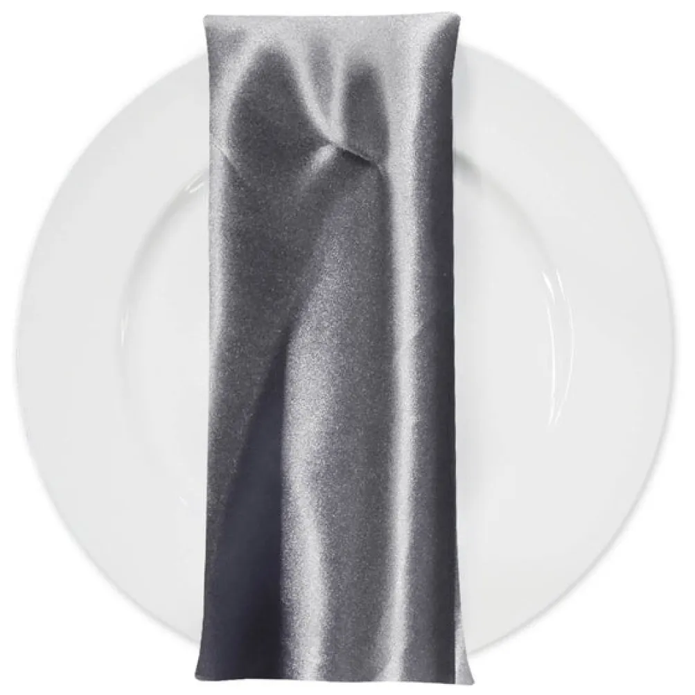 166pcs - Bridal Satin Table Napkin 18"x18" Square - Gray 665