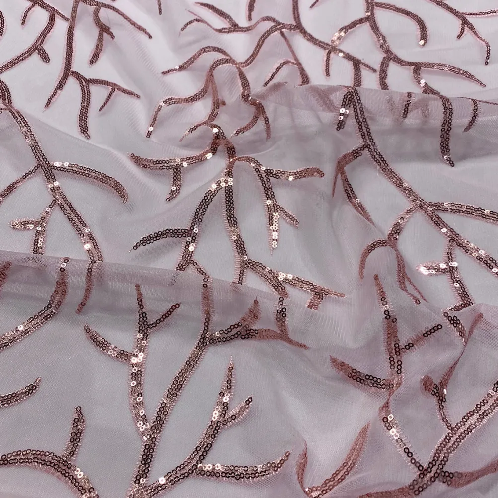 10pcs - Brooks Sequins Table Runner 14"x108" - Blush