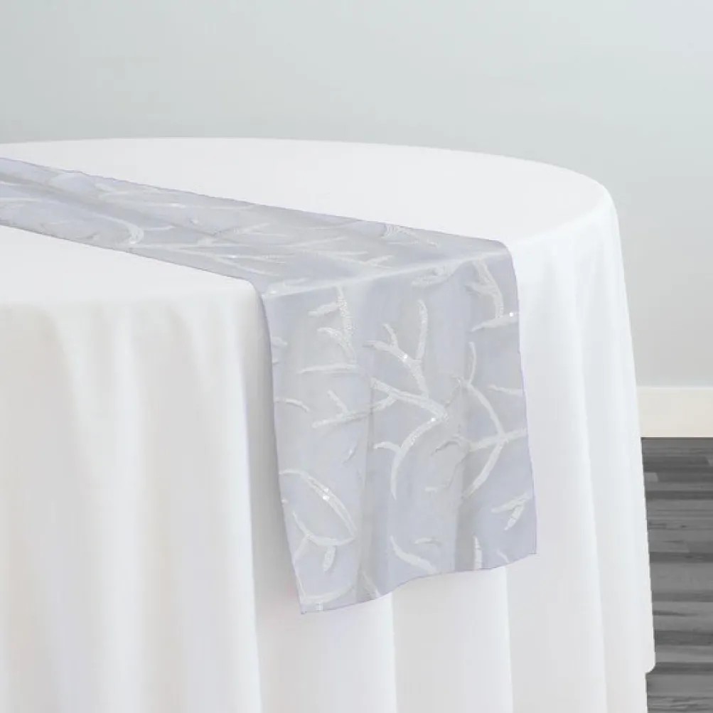 10pcs - Brooks Sequins Table Runner 14"x108" - White