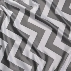 10pcs - Chevron Print (Lamour) Table Runner 14"x108" - Charcoal and White