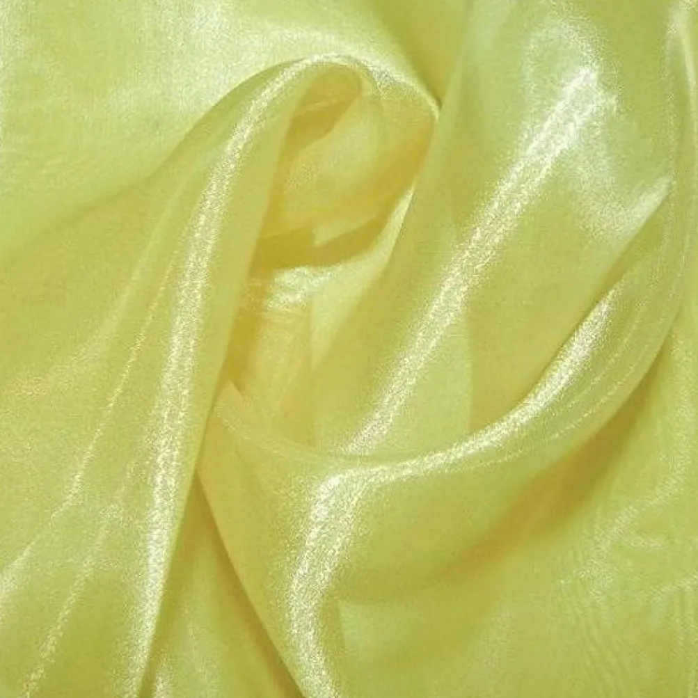 12pcs - Crystal Organza Table Linen 85"x85" Square - Yellow 688