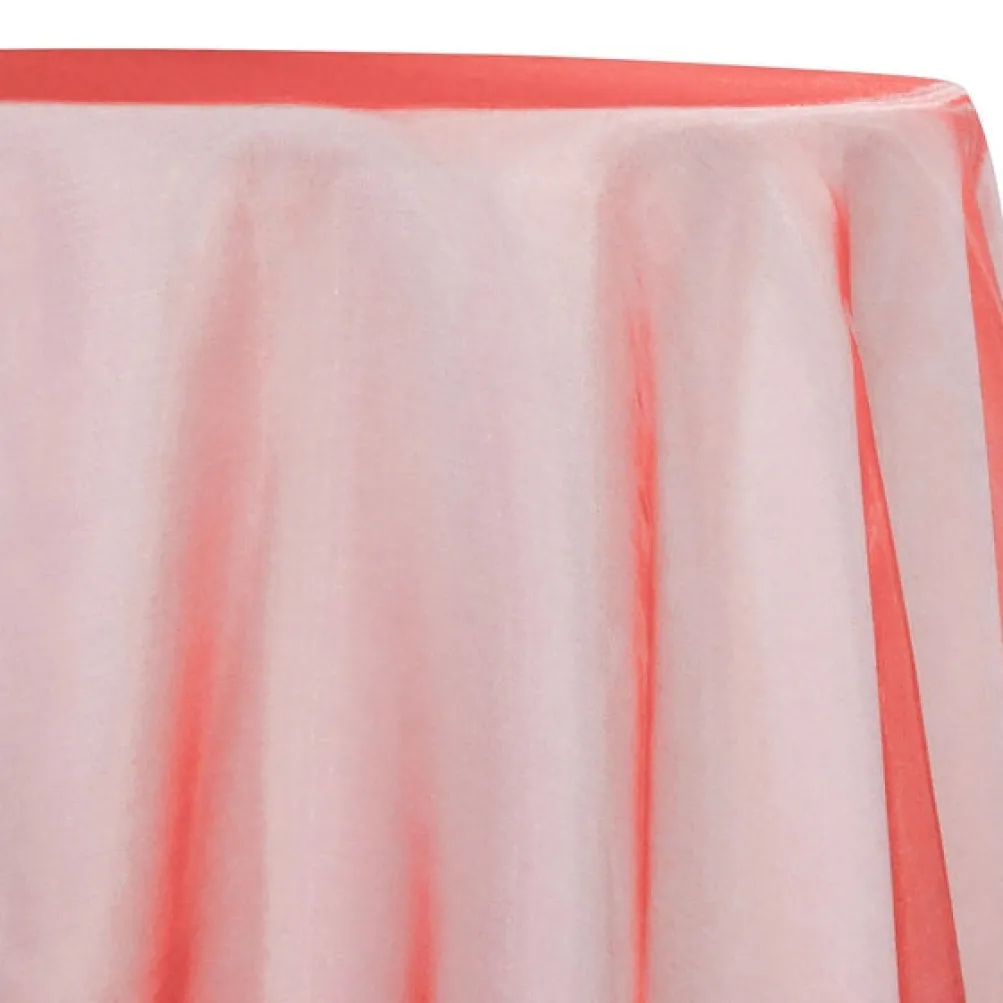 10pcs - Crystal Organza Table Linen 72"x72" Square - Coral L 500