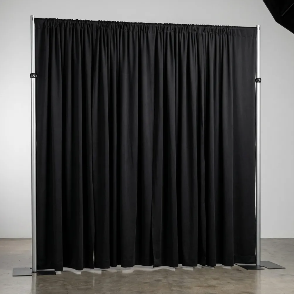 1pc - Scuba (Wrinkle-Free) Drapery Panel in Black (8' Tall x 58" Wide)