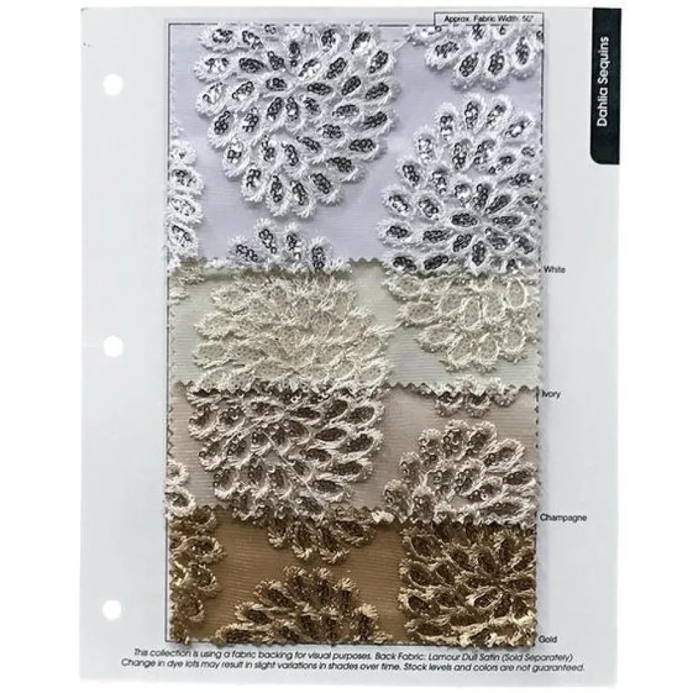 10pcs - Dahlia Sequins Table Runner 14"x108" - Champagne