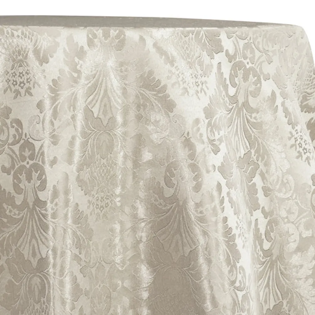 4pcs - Damask Poly Table Linen 58"x58" Square - Ivory