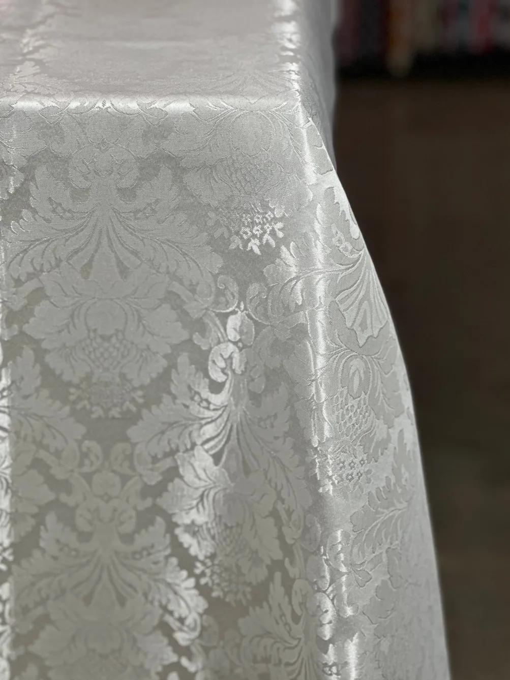 4pcs - Damask Poly Table Linen 58"x58" Square - Ivory
