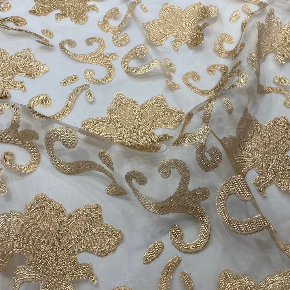 10pcs - Fleur De Lis Table Runner 20"x120" - Champagne