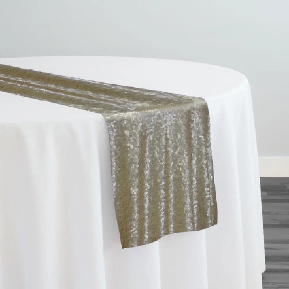 11pcs - Glitz Sequins Table Runner 20"x108" - Champagne