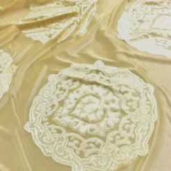 3pcs - Medallion Jacquard Sheer Table Linen 108