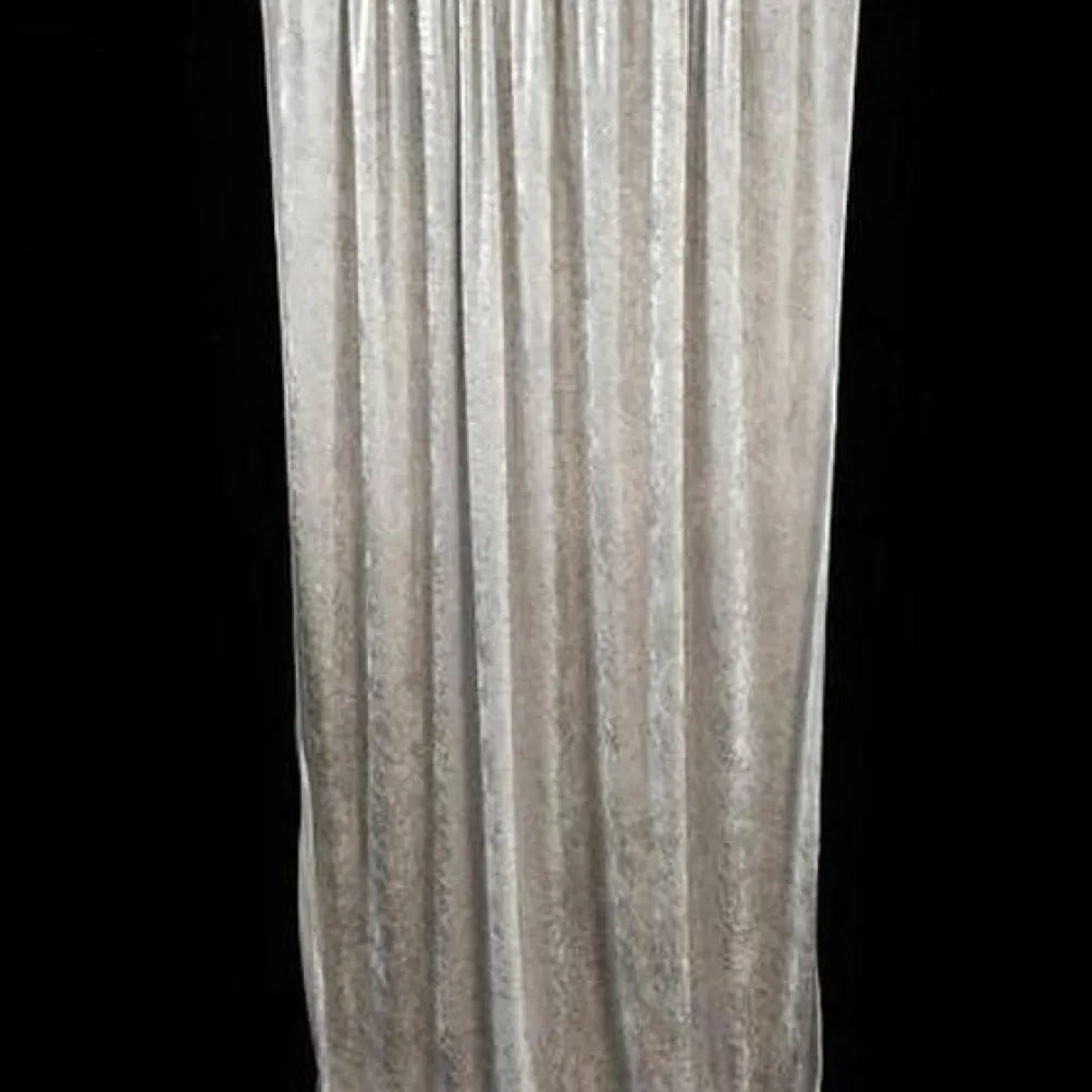 3pcs - Panne (Crush) Velvet Drapery Panel in Black (24' Tall x 58" Wide)