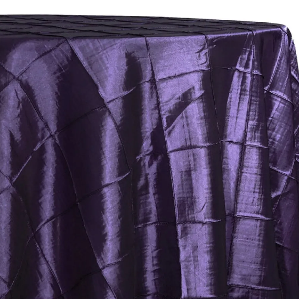 8pcs - 4" Pintuck Taffeta Table Linen 90" Round - Raisin 356