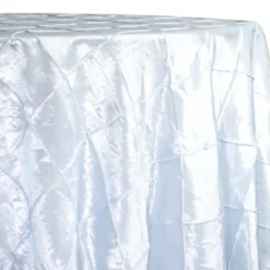 2pcs - 4" Pintuck Taffeta Table Linen 134" Round - White