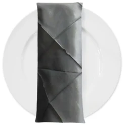 100pcs - 4" Pintuck Taffeta Table Napkin 18"x18" Square - Charcoal