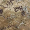 8pcs - Ribbon Taffeta Sequins Table Runner 14"x108" - Gold/Brown