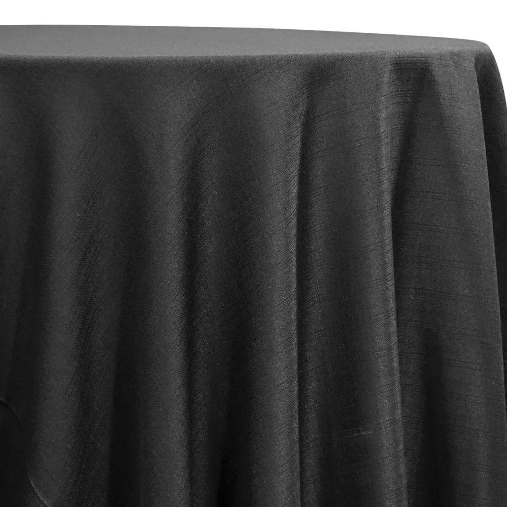 5pcs - Rustic Linen Table Linen 72"x72" Square - Black