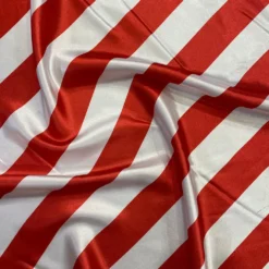 10pcs - 2" Satin Stripe Table Linen 72"x72" Square - White and Red