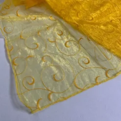10pcs - Swirl Embroidery Sheer - 72"x72" Square - Yellow