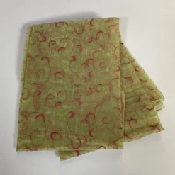 10pcs - Swirl Embroidery Sheer - 72"x72" Square - Fuchsia on Sage