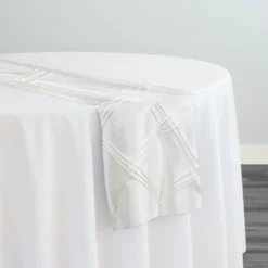 10pcs - Triple Pleat Pintuck Table Runner 14"x108" - White