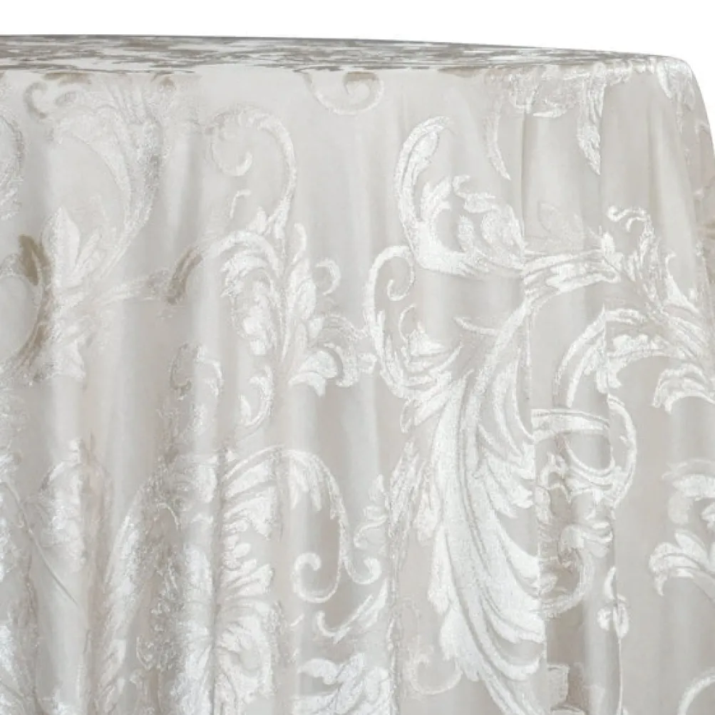 11pcs - Victorian Jacquard Sheer Table Linen 58"x58" Square - Ivory