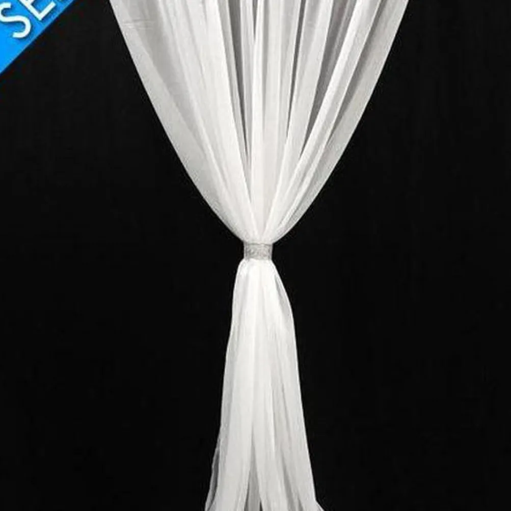 1pc - Voile Drapery Panel in White (10'Tall x 58" Wide)