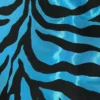 1pc - Zebra Flocking Taffeta Table Linen 120" Round - Turquoise/Black