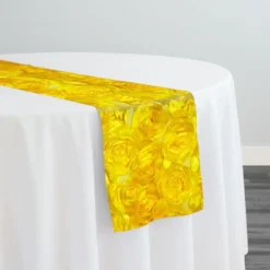 Peony Bouquet Table Runner in Yellow